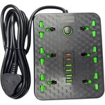 چندراهی برق هوشمند HGDUE مدل HG-1246C با 6 خروجی USB و TYPE-C