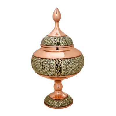 شکلات خوری خاتم کاری مسی کد 25