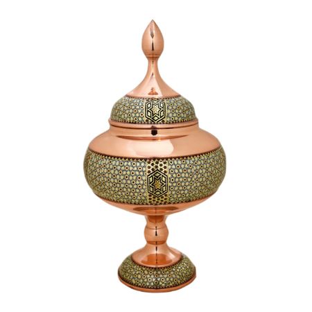 شکلات خوری خاتم کاری مسی کد 25
