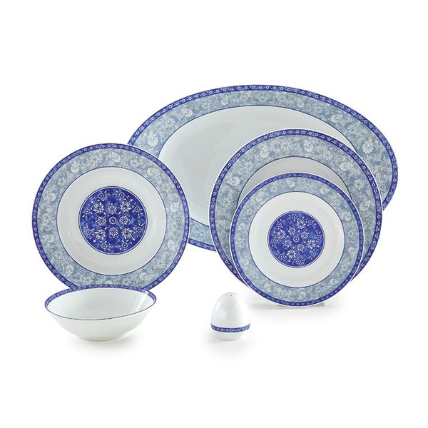 سرویس غذاخوری 28 پارچه چینی زرین ایران سری ایتالیا اف مدل اصفهان درجه عالی