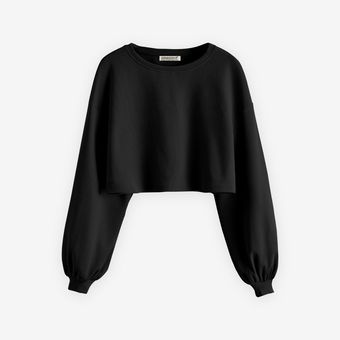 کراپ‌ تی‌شرت آستین بلند زنانه آرمادیا مدل کبریتی فلورانس کد BK04