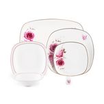 سرویس غذاخوری27 پارچه چینی زرین ایران سری کواترو مدل رزفلاور درجه عالی