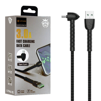 کابل شارژ گیمینگ تایپ سی ضد شکستگی و خم شدگی لنیس مدل  LENYES LC946-TC