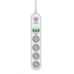 چندراهی 4 خانه الدینیو SE4432 با کابل 2 متری + شارژر USB
