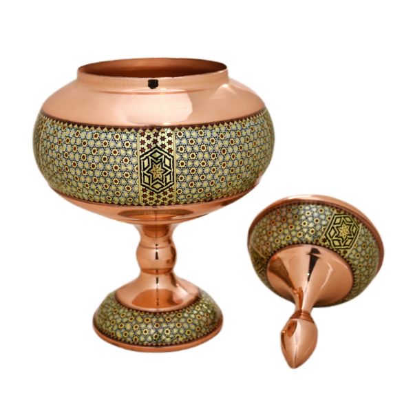 شکلات خوری خاتم کاری مسی کد 25