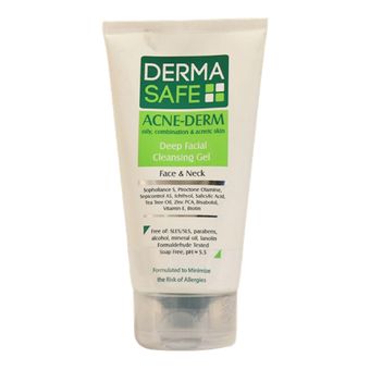ژل شوینده صورت درماسیف سری Acne Derm مدل Deep Facial حجم 150 میلی‌لیتر