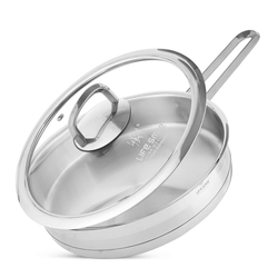 تابه استیل Life Smile مدل LIFEP12FRY-24SILVER با کف القایی، سایز 24