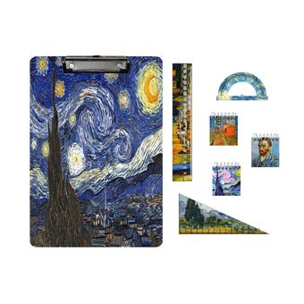 بسته لوازم تحریر مدل شب پر ستاره ونگوگ مجموعه7عددی ، کارتن 6 عددی