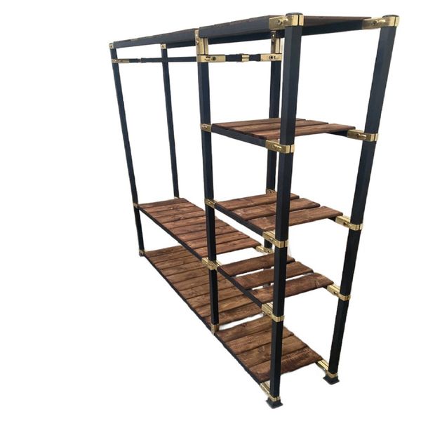 رگال لباس و کمد باز فلز و چوب مدل افرا