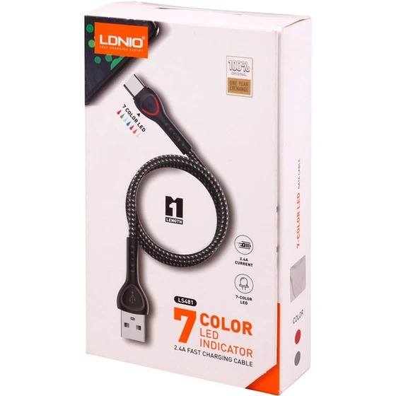 کابل تبدیل USB به USB-C الدینیو مدل LS481 طول 1 متر