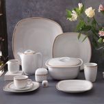 سرویس غذاخوری 98 پارچه 12 نفر چینی زرین ایران مدل ریوا سری کواترو درجه عالی