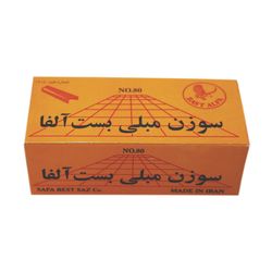سوزن منگنه مبلی بست آلفا کد 10 سایز 80/14 بسته 3000 عددی