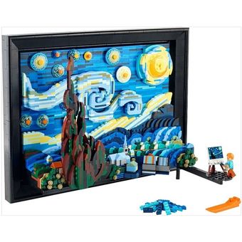 لگو قاب عکس ون گوگ شب پر ستاره (3D دیواری) 2316 قطعه مدل Vincent Van Gogh The Starry Night_Building 9907