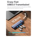 هاب 6 پورت USB-C بیسوس مدل BS-OH151 (گارانتی 24 ماهه آونگ)