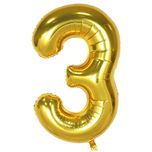 بادکنک فویلی عدد 3 هپی بری طلایی سایز 32 اینچ