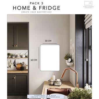 وایت برد مغناطیسی منعطف هوم اندفریج مدل رویخچالی طرح 2 سایز 40x30 سانتی متر به همراه هولدر مغناطیسی و مگنت یخچالی مجموعه 4 عددی