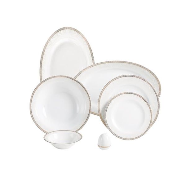 سرویس غذاخوری 102 پارچه چینی زرین ایران مدل ایتالیا اف ریوا درجه عالی