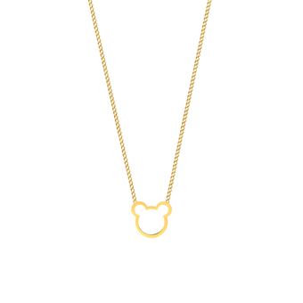 گردنبند طلا 18 عیار دخترانه گالری طلای مریم اکرمی وی گالریما مدل خرس لیزری و کارتیه