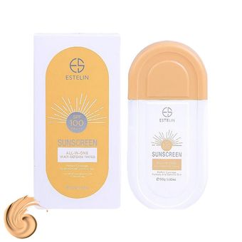 کرم ضد آفتاب رنگی استیلن، SPF 100، مدل All-In-One، مناسب انواع پوست با تنالیته متوسط و حجم  100 میلی‌لیتر،  ضدآب، محافظت‌کننده د