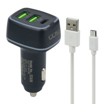 شارژر فندکی تسکو مدل TCG35 به همراه کابل تبدیل MicroUSB