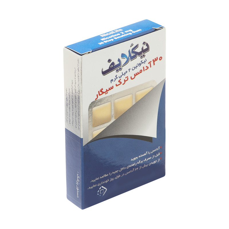 آدامس ترک سیگار نیکوتین 2 میلی گرمی نیکلایف بسته 30 عددی