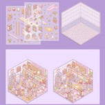 استیکر سه بعدی دو برگ