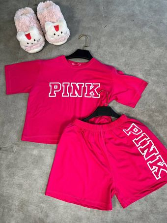 ست تیشرت شلوارک پینک 1178