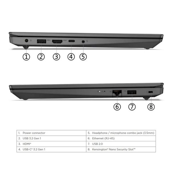 لپتاپ لنوو مدل V15 G4 IRU با پردازنده Core i3-1315U، رم DDR4 8GB با فرکانس 3200MHz، حافظه SSD با ظرفیت 256GB، نمایشگر 15.6 اینچ