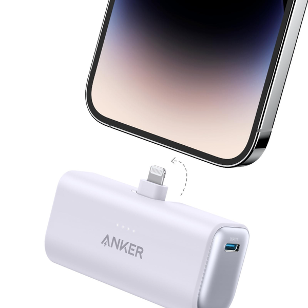 پاوربانک انکر 5000 میلی‌آمپری 12W مدل Anker 621 Power Bank Built-In Lightning Connector A1645