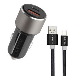 شارژر فندکی 20 وات لیتو مدل LC-C5 به همراه کابل تبدیل Micro USB