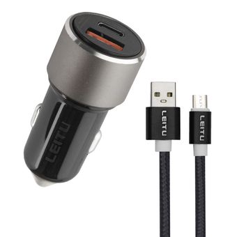 شارژر فندکی 20 وات لیتو مدل LC-C5 به همراه کابل تبدیل Micro USB