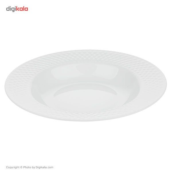 سرویس غذاخوری 28 پارچه چینی زرین ایران سری رادیانس مدل سفید درجه یک