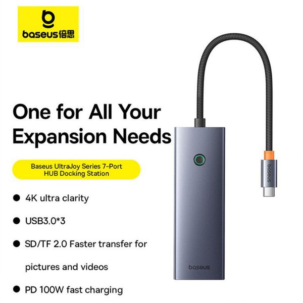 هاب 7 پورت USB-C باسئوس مدل BS-OH159 (گارانتی 24 ماهه آونگ)