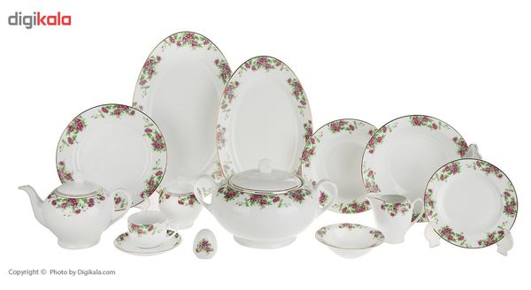 سرویس غذاخوری 102 پارچه چینی زرین ایران سری ایتالیا اف مدل Bidgol درجه عالی