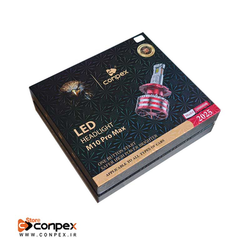 هدلایت خودرو M10 PRO MAX کانپکس پایه 9005/6 اورجینال | گارانتی (2عددی)