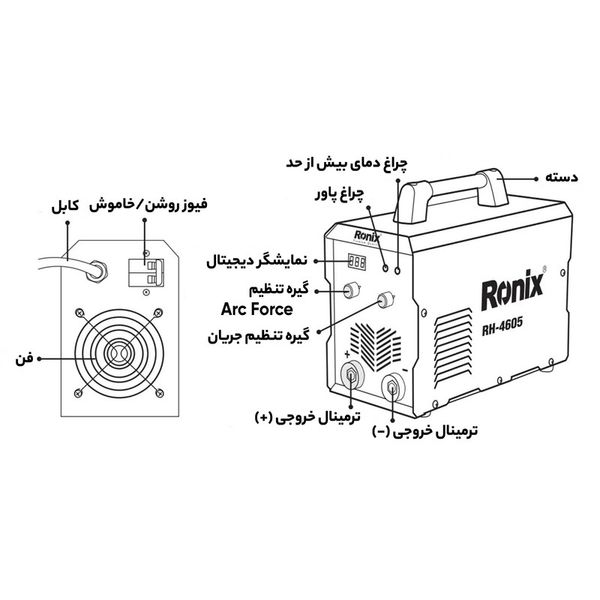 دستگاه جوش 250 آمپر رونیکس مدل 4605RH