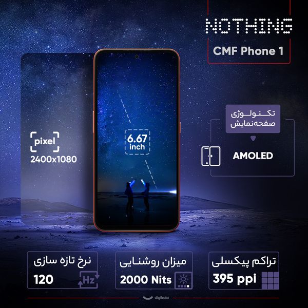 گوشی موبایل ناتینگ مدل CMF Phone 1 دو سیم کارت ظرفیت 256 گیگابایت و رم 8 گیگابایت