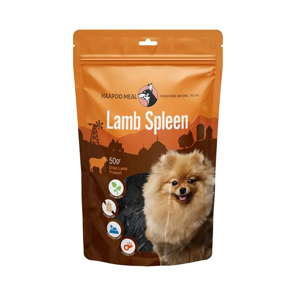 تشویقی سگ هاپومیل مدل طحال بره کد Lamb Spleen وزن 50 گرم