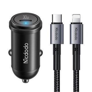 شارژر فندکی 30 وات مک دودو مدل MCA8 به همراه کابل تبدیل USB-C به لایتنینگ