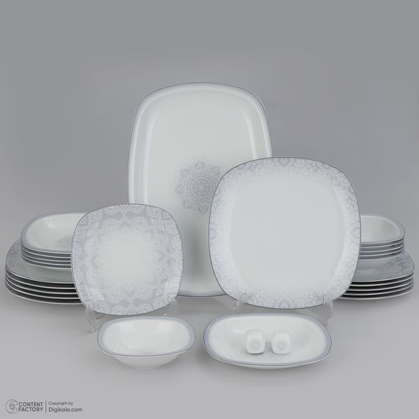 سرویس غذاخوری 73 پارچه 12 نفر چینی زرین ایران مدل کواترو ادلین درجه یک