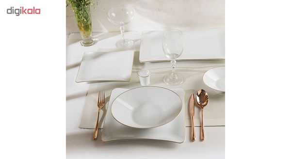 سرویس غذاخوری 97 پارچه چینی زرین سری وینچی الیسه مدل زرین درجه یک