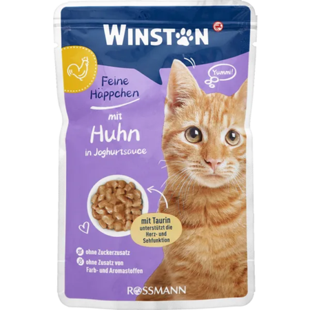 پوچ گربه ی وینستون با طعم مرغ در سس / Winston cat pouch with chicken flavor in sauce