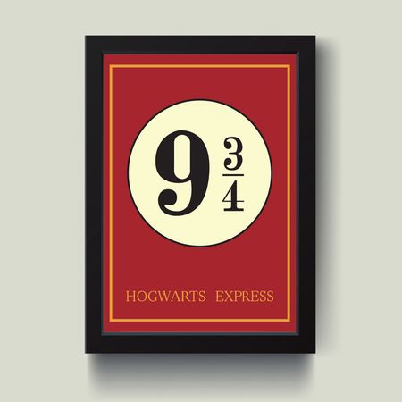 تابلو مدل هری پاتر Harry Pottrt طرح سکوی نه و سه چهارم