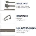 ست قاشق چنگال کارد سفری سی تو سامیت مدل Alpha Light کد F2023 به همراه کارابین مجموعه 4 عددی