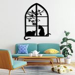 استیکر طرح پنجره مدل گربه
