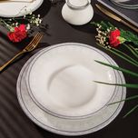 سرویس غذاخوری 108 پارچه 12 نفر چینی زرین ایران مدل وایت رز سری شهرزاد درجه یک