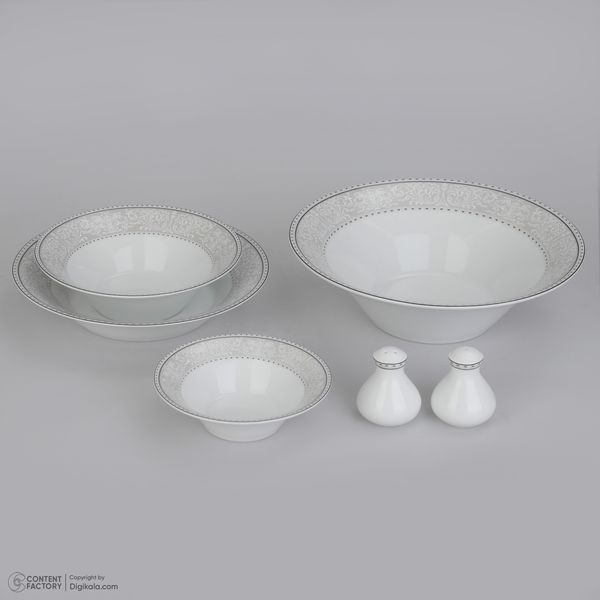 سرویس چینی 35 پارچه غذاخوری چینی زرین ایران طرح شهرزاد مدل ورونا درجه عالی