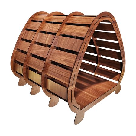 جای خواب سگ و گربه مدل لانه چوبی کد B98