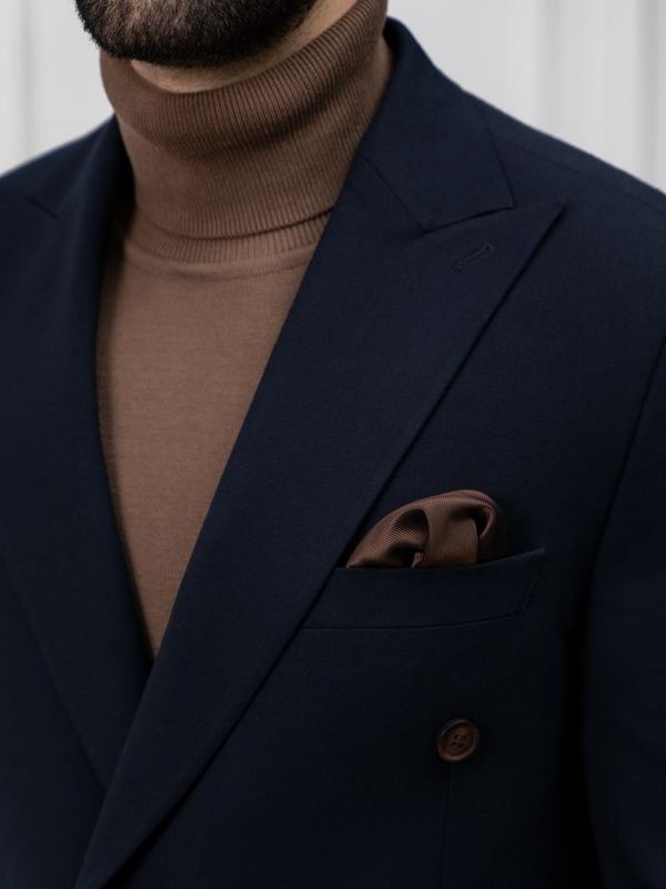 کت دبل برست سرمه ای کد c211