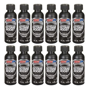 امس اویل اکتان بوستر موتور سیکلت AMSOIL، با حجم 118 میلی لیتر بسته12تای
